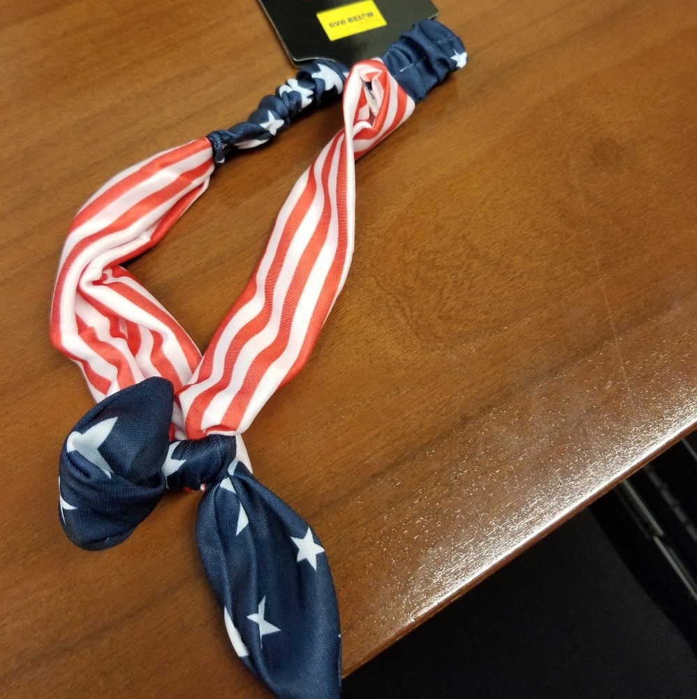 NWT American flag knot bow headband